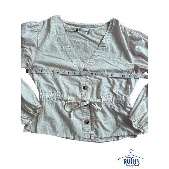 ASOS DESIGN Cotton Button Top with Tie Waist - Picture 3 of 5